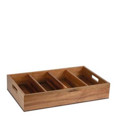 Wooden Cutlery Holder Tray 54 x 33,5 cm - H9,5cm