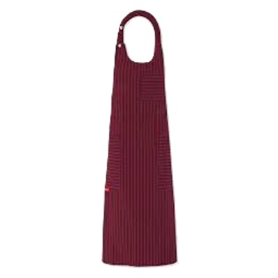 Bistrot Unisex Apron H100cm with Button Adjustable Collar Wine Red