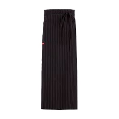 Nizza Unisex Apron H90cm with Pocket Black Pin Stripe