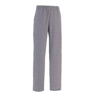 Economic Line Unisex Pants with Elastic Waist Black & White Checks