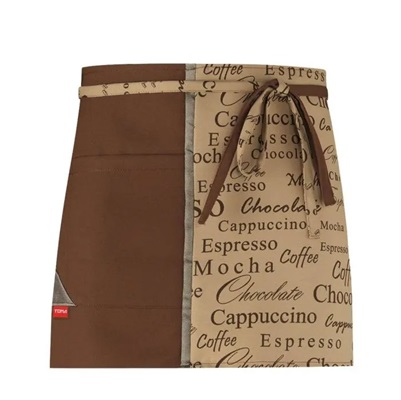 Roger Unisex Apron H35cm with Pocket Double Color Brown-Coffee