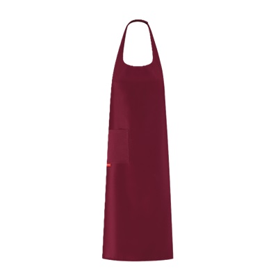 Fabian Unisex Apron H95cm with Adjustable Collar and Pocket Wine Red