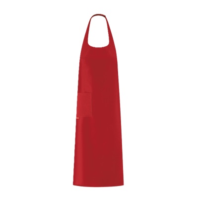 Fabian Unisex Apron H95cm with Adjustable Collar and Pocket Red