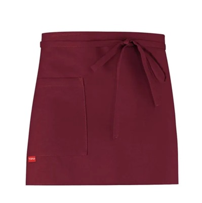 Dakota Unisex Apron H35cm with Pocket Wine Red