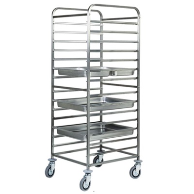 Trolley 17 Rails for GN 2/1 Containers 59 x 67 cm - H172cm