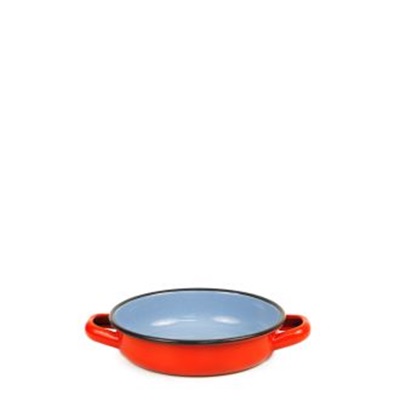 Shallow Casserole 12cm without Lid Enameled Steel Red