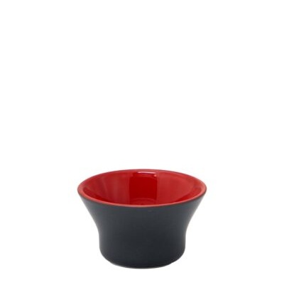 Bento Small Bowl 9cm - H5cm Conical Grey/Burgundy Porcelain