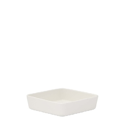 Bento Saucer 9 x 9 cm - H2cm Square White Porcelain