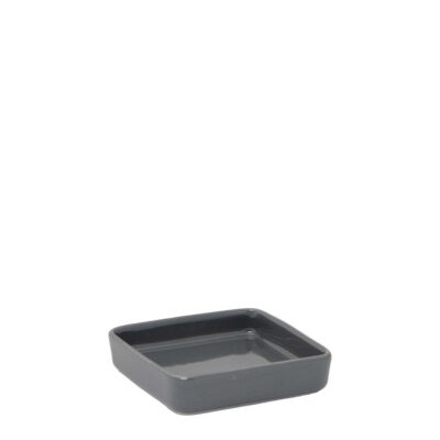 Bento Saucer 9 x 9 cm - H2cm Square Grey Porcelain