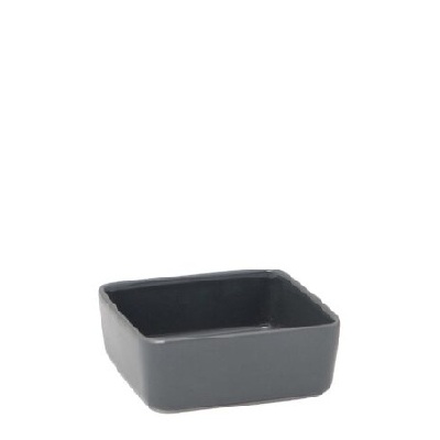 Bento Saucer 9 x9 cm - H3,5cm Square Grey Porcelain