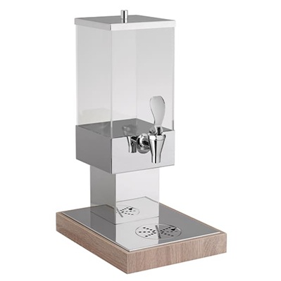 Square Revolution Juice Dispenser 12Ltr St. Steel 18/10 with wood base