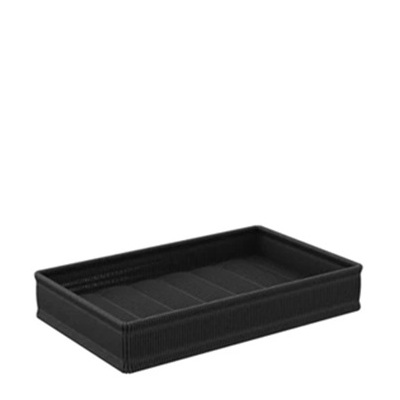 Black Poly Wicker Basket 54 x 33,5 x h10cm