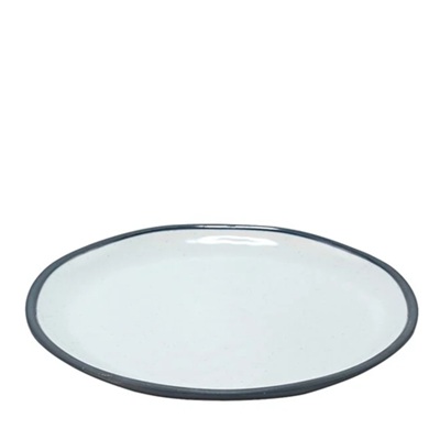 Steel Blue Marl Melamine Large Shallow Plate ⌀ 28cm