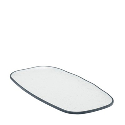 Steel Blue Marl Melamine Rectangular Platter 35,5 x 19 cm
