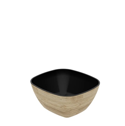 White Oak/Black Tura Melamine 1/6 Size Crock 17,6 x 16,2 cm - H8cm