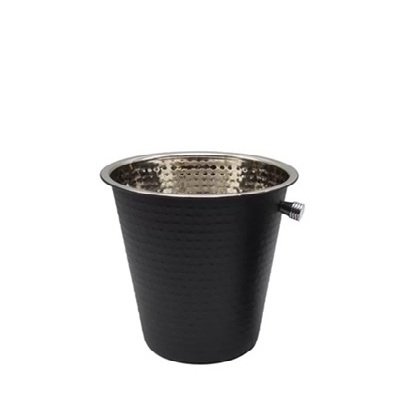 Ice Bucket 14,5cm Hammered Black St. Steel