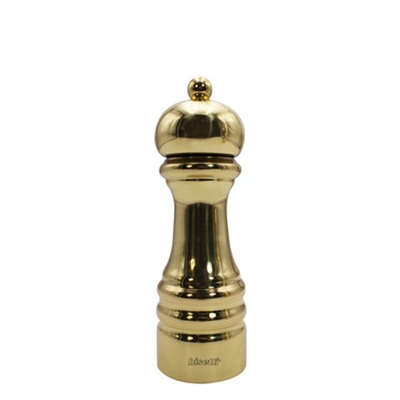 Brass Pepper Mill H16.5cm Beech Wood coverd w/shiny Brass