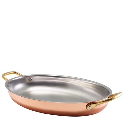 Copper Plated Oval Dish 30 x 21cm