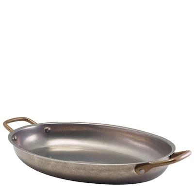 Vintage Steel Oval Dish 30 x 21cm