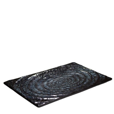 Sakura Rectangular Plate 25.7 x 16.7 cm Circle Blue